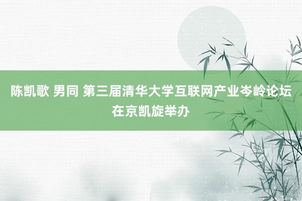 陈凯歌 男同 第三届清华大学互联网产业岑岭论坛在京凯旋举办